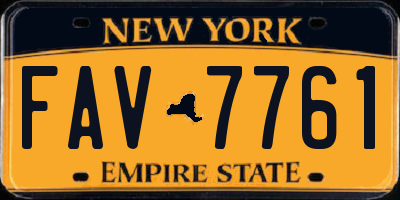 NY license plate FAV7761