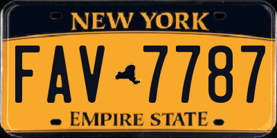 NY license plate FAV7787