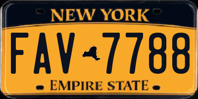 NY license plate FAV7788