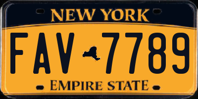 NY license plate FAV7789