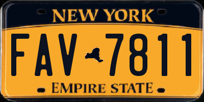 NY license plate FAV7811