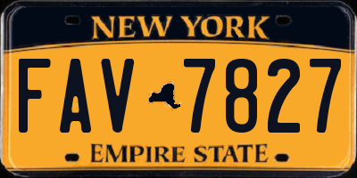 NY license plate FAV7827