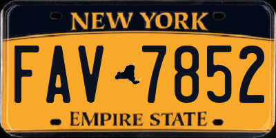NY license plate FAV7852