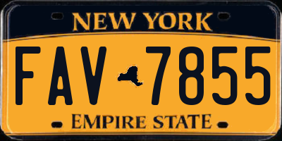 NY license plate FAV7855