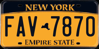 NY license plate FAV7870