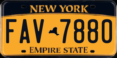 NY license plate FAV7880