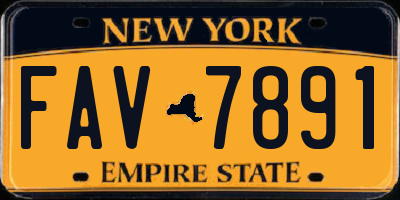 NY license plate FAV7891