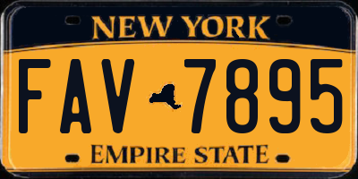 NY license plate FAV7895