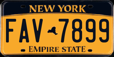 NY license plate FAV7899