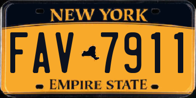 NY license plate FAV7911