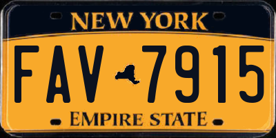 NY license plate FAV7915