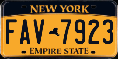 NY license plate FAV7923