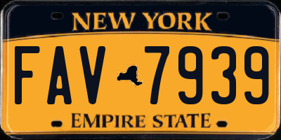 NY license plate FAV7939