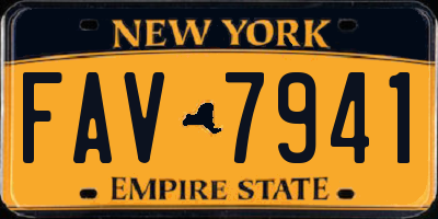 NY license plate FAV7941