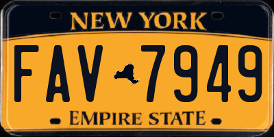 NY license plate FAV7949
