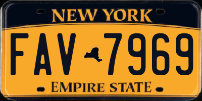 NY license plate FAV7969
