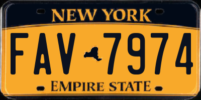NY license plate FAV7974