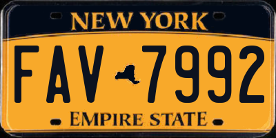 NY license plate FAV7992