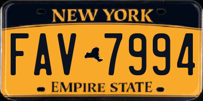 NY license plate FAV7994