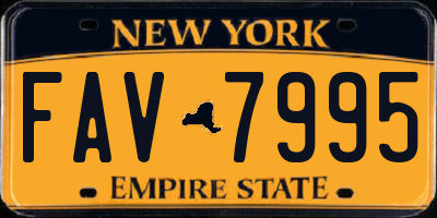 NY license plate FAV7995