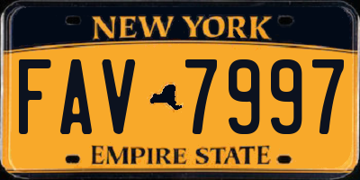 NY license plate FAV7997