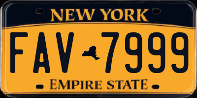 NY license plate FAV7999
