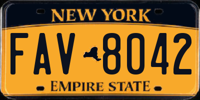 NY license plate FAV8042