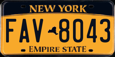 NY license plate FAV8043