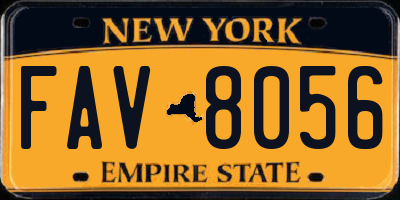 NY license plate FAV8056