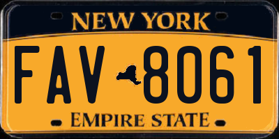 NY license plate FAV8061