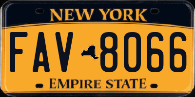NY license plate FAV8066