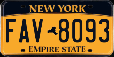 NY license plate FAV8093