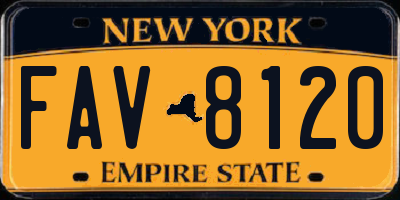 NY license plate FAV8120