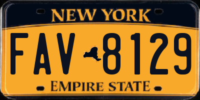 NY license plate FAV8129