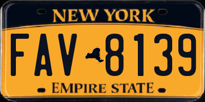 NY license plate FAV8139