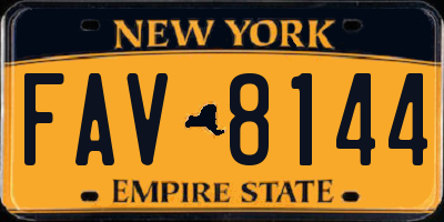 NY license plate FAV8144