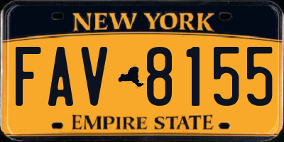 NY license plate FAV8155