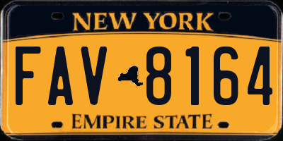 NY license plate FAV8164