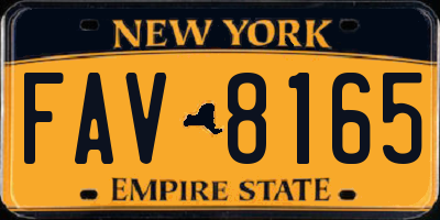 NY license plate FAV8165