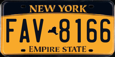 NY license plate FAV8166