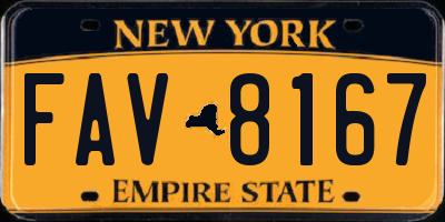 NY license plate FAV8167