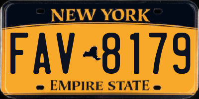 NY license plate FAV8179