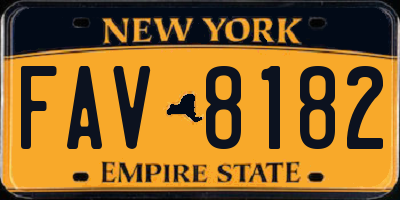 NY license plate FAV8182