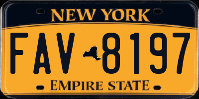NY license plate FAV8197