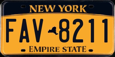 NY license plate FAV8211