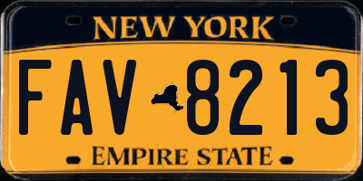 NY license plate FAV8213