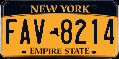 NY license plate FAV8214