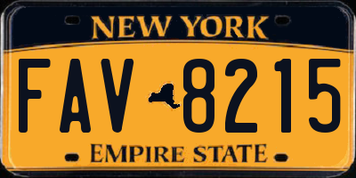 NY license plate FAV8215