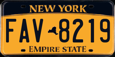 NY license plate FAV8219