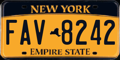 NY license plate FAV8242